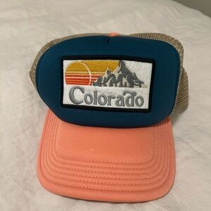 Legacy Trucker Hat with Colorado Patch - Teal and Coral